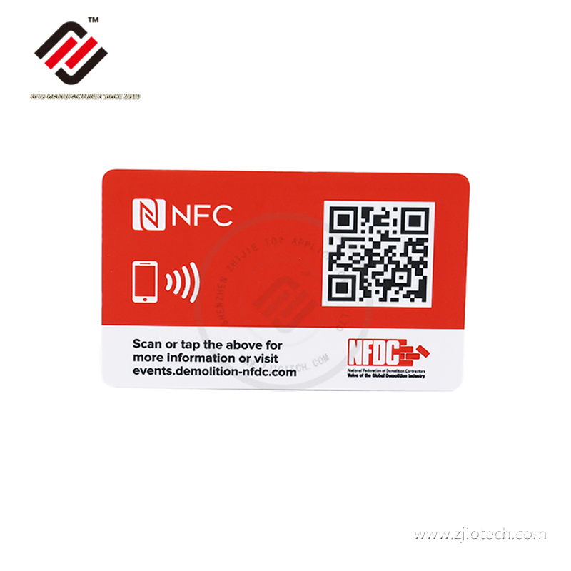chine 13.56mhz NFC type 2 NTAG 213 Usine de carte NFC
 